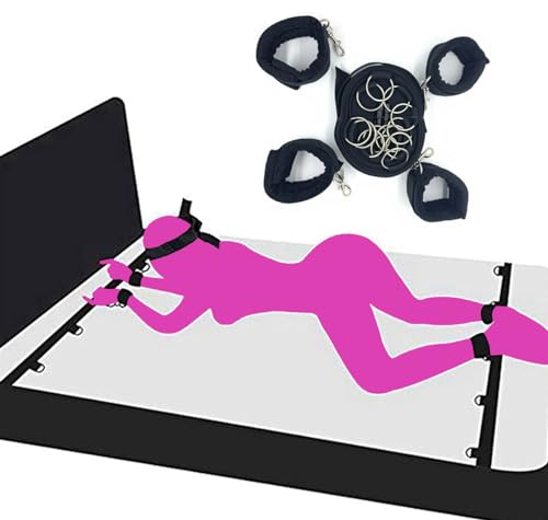 Bed Restraints Spreaders Bar Legs and Hands Sex Bondage Set Thigh Restraint Ropes & Lanyards Adult Play King Bed Straps Restraints for Sex Bed Tie Downs for Adult Couples Wrist Ankle Handcuffs Sweater