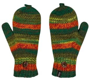 THC Klapphandschuhe 804 bunt | Schafwolle | Strickhandschuhe | Schafwoll-Handschuhe | Woll-Handschuhe | Schafwollfäustlinge | Schafwollhandschuhe