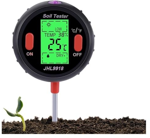 Misuratore ph Terreno, 5in1 Misuratore di umidità dell'acqua del pH del terreno Misuratore di umidità delle piante da giardino Strumento di analisi dell'acqua idroponica