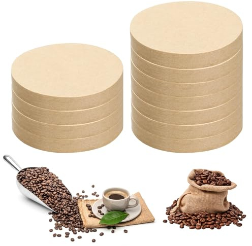 600 Stück Ungebleichter Rund Kaffee Filterpapier Kaffeefilter, 64 mm Rund Espresso Papierfilter, Kaffee Filter Papier for Siebträger Espressomaschinen