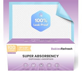 100 Count 17” x 13, Baby Changing Pad, Disposable Underpads, Leakproof Quick Drying for Multi-use for Babies, Puppy Pads and Adults, Chucks, Disposable Diaper Changing Pad for Baby, Blue, Small