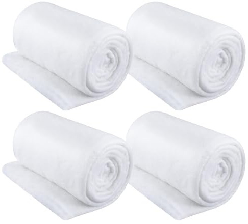 KIKAWORD Fake Snow Blanket, 4 PCS Artificial White Snow Blanket, 80×100cm for Santa's Grotto, Christmas Decorations Photo Props Winter Wonderland Decorations