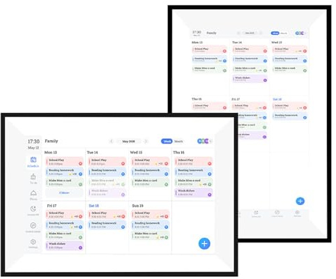 Yanmis 10.1in Smart Digital Calendar & Chore Diagramm, Smart Touchscreen Interactive Display, WLAN -Wandplaner für Familienpläne und Cloud -Foto