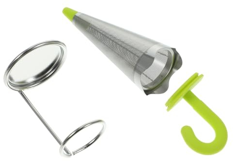 LALADEFIEE Reusable Umbrella Shape Tea Strainer Made of Food Grade Stainless Steel and Silicone Fine Mesh Loose Tea Filter for Household Tearoom Office and Restaurant Use Green