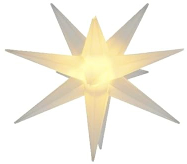 la vida GmbH Dekolicht LED Weihnachtsstern Leuchte, Innenbeleuchtung, Weiß, Moderner Adventsstern für Fenster und Weihnachtsdekoration, Batteriebetrieben. (Ohne Batterien).