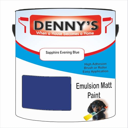Premium Interior Wall & Ceiling Emulsion Paint – Sapphire Evening Blue – Rich Matt Finish, Durable & Washable, Low Odour, Ideal for Living Rooms, Bedrooms & Hallways (500ML Tin)