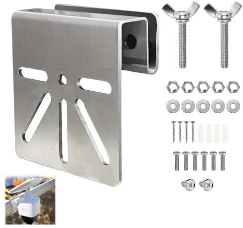 Soporte de Goutiera de Acero Inoxidable para Eufy Security SoloCam S340, Montaje de Cámara de Seguridad Solar con Tornillos Antioxidantes, Instalación Sin Perforación, Compatible con Cámaras IP PTZ