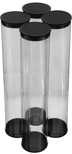 DECHOUS Lot de 4 Tubes de Stockage Transparents pour Balles de Golf, Étui de Rangement Plastique 22X4,5 CM avec Bouchons, Organisateur Compact pour Collection et Transport, Vitrine