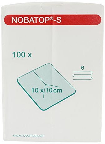 NOBATOP-S Schlitzkompresse unsteril 100 Stück, Größen:10 x 10 cm