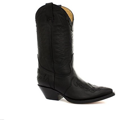 Grinders Arizonas Hoch Unisex Leder Cuban Heel Cowboy Stiefel Schwarz 41