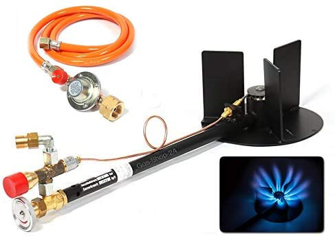 Hochleistungsbrenner 14 kW/Propan Hockerkocher + Zündsicherung - Gaskocher Made IN Germany (z.B. für Räucherofen, Bierbrauen, Wurstkessel, Fleischerei, Gulaschkanone) - Gasbrenner f. Kochkessel