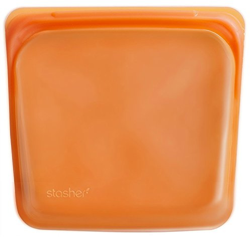Stasher, sacchetto in silicone riutilizzabile di grado alimentare, Orange, Sandwich/Medium