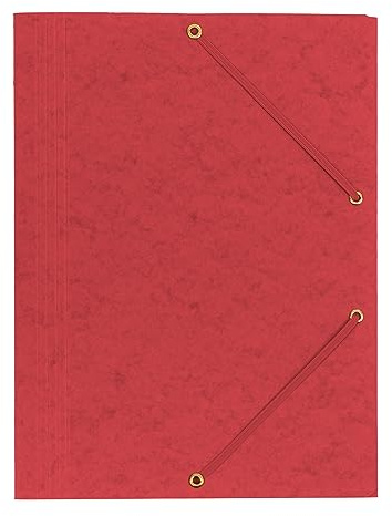 Interdruk - Eckspanner A4 Farbig - Pressboard-Ordner - Presspan Ordnungsmappe mit Gummiband - Rot