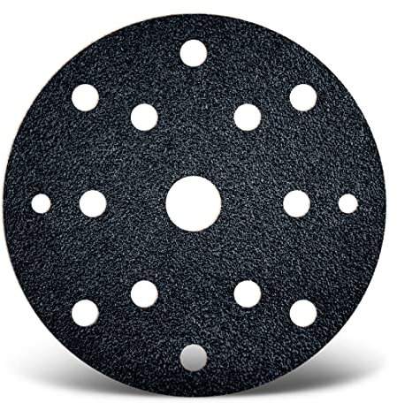 MENZER Black Disques abrasifs auto-agrippants, 150 mm, 15 trous, p. Ponceuses excentriques, Carbure de silicium (Lot de 50) G800