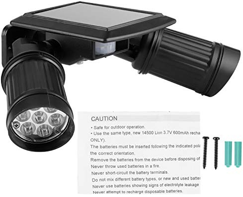 BWLZSP Projecteur Principal Solaire, réglable à Double tête 14LED Projecteur Solaire à détecteur de Mouvement, Applique Murale, lumière de sécurité pour Jardin extérieur