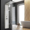 TVTIUO Columna ducha hidromasaje,Set de Ducha 4 Función con Luces led,Ducha de Mano,Sistema de Ducha para Baños,níquel pulido(Acero Inoxidable)