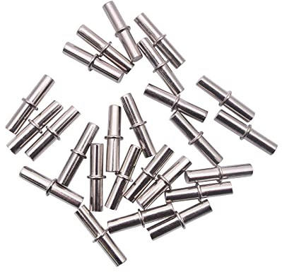 Regalbodenträger, 100 Stück Zylindrisch geformter Regalstift, 5 mm vernickelte Regalstifte für Schrank, Bücherregal, Kleiderschrank (5x20mm)