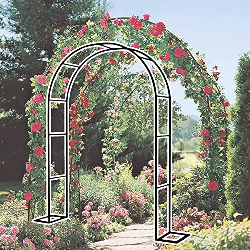 Rosenbogen, Garten-Torbogen Aus Metall, Pergola Rankhilfe Verzinkt Rost, Laubengang Rankgestell Mit Sockel Für Verschiedene Kletterpflanzen, Einfache Montage, 6 Größen,W1.2mxH2.2m