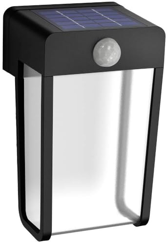 Philips Lighting Jivix Outdoor Solar wall Light, 1.4W, 2700K, Black, IP44 Weatherproof