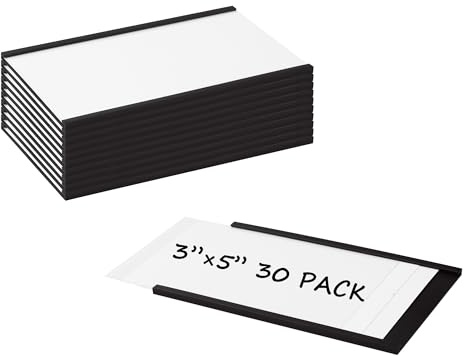 Realth Etichette Magnetiche Scrivibili 76.2MM X 127MM 30 Pcs Trasparente