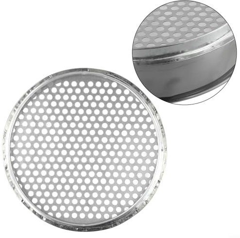Metal Garden Soil Riddle Sieve, Round Hole 6mm Soil Sifting Pan for Soil and Stones for GRAVEL Compost Sand Grit Gardening Tool(Round Hole 7mm)