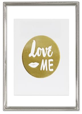 INOV8 Framing Tarnish Resistant Silver Designer Floating Picture Frame with Thin Bead Edge Design for 6x8 inch (15x20cm) Photo