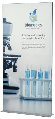 EXPOLINC Fabric Stand mit FlatBase - Werbe- & Stoffwand Banner Display - 100x200cm - frei stehender Bilderrahmen - ohne Druck