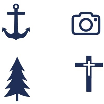 Tattwo.me – Temporäre Tattoos für Erwachsene und Kinder, hält 2 Wochen, wasserfest – 4 Symbole (zum Ausschneiden) – Pflanzliche Tinte – EU-Kosmetik-Zertifikat – (P1002)