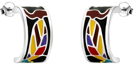 SOFIA MILANI - Pendientes para Mujeres en Plata de Ley 925 - Pendiente de Botón de Flores de Colores - E2961