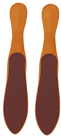 Spazzola per Piedi a Forma di Bottiglia in Legno Marrone | 2 Pezzi, Lato Doppio Superficie Abrasiva, per Uso Domestico e Professionale, Formato Pratico