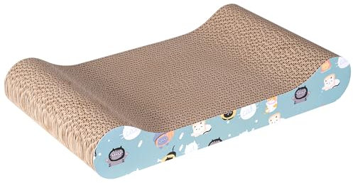 Rascador para Gatos. Tabla cartón para rascar. Tipo Alfombra. Sirve como Cama. Evita Que rasguen Muebles y sofás. Diseño Curvo, Resistente y ecológico.