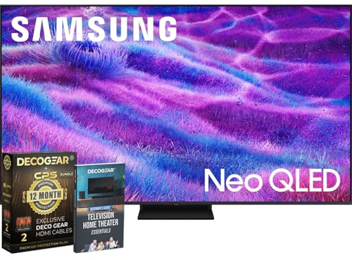 Samsung 55 Neo QLED 4K QN80F Smart TV (2025) Vision AI, Motion Xcelerator 144Hz, HDR10+ Bundle with CPS Exclusive 1-Year Protection & Deco Gear Complete Home Theater Beginner's Guidebook