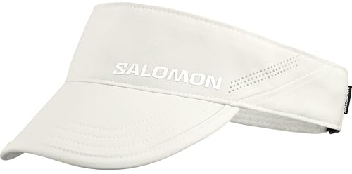 Salomon Shakeout-Visier, auffälliger reflektierender Look, schnell trocknendes, atmungsaktives Gewebe, Flexible, packbare Krempe und verstellbare Passform zum Laufen