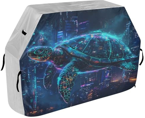 Grillabdeckung für den Außenbereich, UV-beständig, wetterbeständig, wasserdicht, für die meisten Grills, bunte Schildkröte