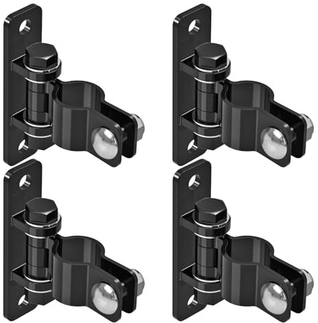 Insaga Gate Hinges Heavy Duty Carbon Steel Chain Link Fence Parts Electroplated Finish, Removable Bolts for Wall Mount, Fits 1-3/8'' Outer Diameter Pipes/Posts for Farm, Fence Gate (4Pack, Black)