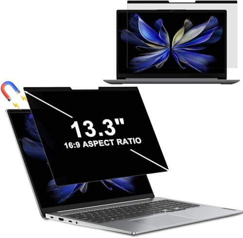 HeeYeal 13,3 Zoll Magnetischer Laptop Sichtschutz, 16:9 Seitenverhältnis Anti Blaulicht Monitor Blickschutzfolie, Abnehmbar Anti Spy Folie für 13.3 (16:9) Laptop für Lenovo/HP/Dell/Acer/Samsung