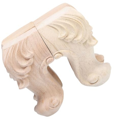 NUOBESTY 4Pcs Solid Wood Furniture Legs 4.72In Replacement Sofa Feet Couch Legs for Dresser Desk with Carved European Style for Home Furniture Stability Upgrade