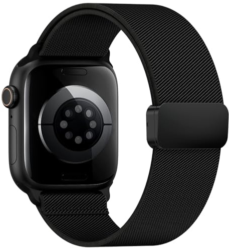 Bracelet Élastique Magnétique Compatible avec Apple Watch 38/40/41/42mm | Bracelet Magnétique Pratique et Ajustable,Nylon Respirant, Bracelet Pour series 11 10 9 8 7 6 5 4 3 2 1 SE Ultra
