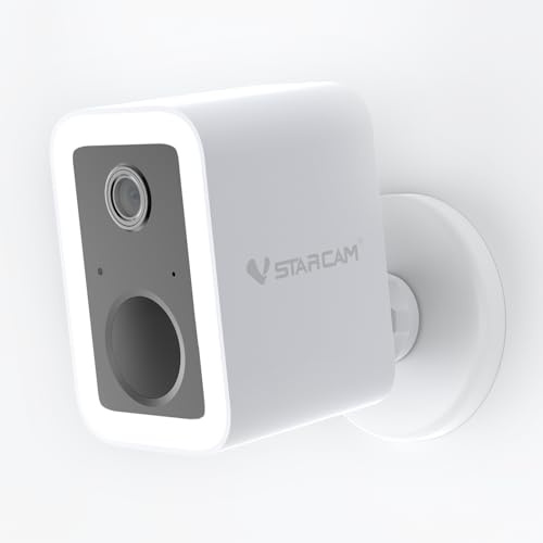 VSTARCAM 2K Überwachungskamera außen & innen, Magnetische Halterung, Kostenloser Cloud-Speicher, Spotlight & Sirene, KI-Bewegungserkennung, 1-6 Monate Akkulaufzeit, 2,4/5GHz WiFi, Farbnachtsicht,IP67
