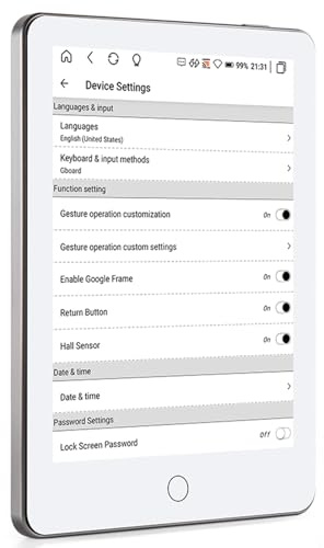 Aramox Lettore di E-book da 6 Pollici, Tablet E Ink Touch Screen HD da 300 DPI con 4 GB di RAM + 64 GB di Spazio di Archiviazione, Espandibile, Android 11, Leggero E Portatile (WHITE)