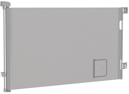 homewell 150cm Treppenschutzgitter Ausziehbare für Babys, Türschutzgitter mit Katzenklappe, Türschutz für Treppen/Türen/Innen & Außen, Einhändig Bedienbar