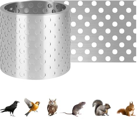 Trendecor Grille de gouttière en aluminium, 7 m x 78 mm, tôle perforée en aluminium, grille d'aération pour empêcher les oiseaux, les insectes et les feuilles de pénétrer dans le toit