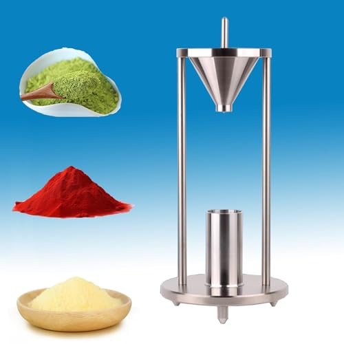 Misuratore di densità in polvere, in acciaio inox, con apertura da 12,7 mm e cono a 60°, ideale per polveri metalliche e non metalliche