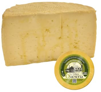 La Antigua Queseria MEDIO Queso Artesano de Oveja Curado en Aceite de Oliva Virgen Extra, Leche Cruda 100%, Sin Lactosa, Sin Gluten, 7 Meses Curación, (Aprox 1,5kg)