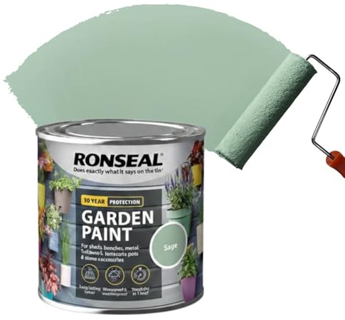 AOC24 750ML Garden Paint Sage, Water Based Outdoor Paints, Long Lasting Weather Resistant, Fast Drying Color for Wood, Bricks, Pots, Anti Crack Peeling DIY Paint (Sage, 750 M L)