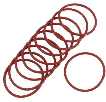 sourcing map 10 Stücke 43mm x 2.5mm Gummi O-Ring Abdichtung rot