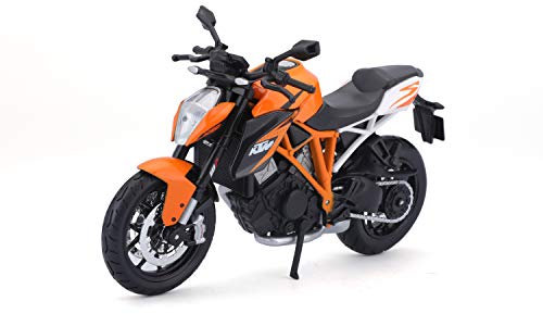 Bauer Spielwaren 2049745 KTM 1290 Super Duke R: Originalgetreues Motoradmodell, Maßstab 1:12, mit Federung und Seitenständer, orange -513065