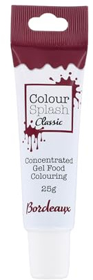 Colour Splash Food Colouring Highly Concentrated Gel Squeezy Tube, Edible Ingredients, Easy to Use, Transform Plain Cakes Into Bright, Eye-Catching Creations, Bordeaux, 25 g