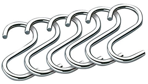 Kuechenprofi 10.05100.38.06 S-Haken, chrom 6 Stück, Edelstahl, silber, 1 - Pack