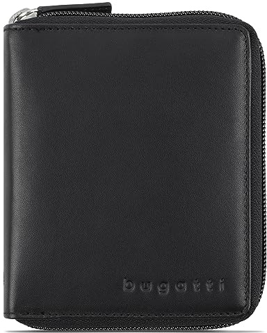 bugatti Primo Geldbörse mit Rundum-Reißverschluss – kompakt und sicher - Schwarz